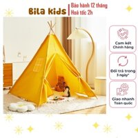Lều cho bé công chúa hoàng tử bằng vải khung gỗ Bila kids, đồ chơi trẻ em, gấp gọn, nhiều màu sắc