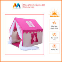 Lều Cho Bé Ngủ Chơi - Lều Hoàng tử Công Chúa TẶNG THẢM VÀ ĐỀN TRANG TRÍ VẢI CAVAN KHUNG NINOX 304