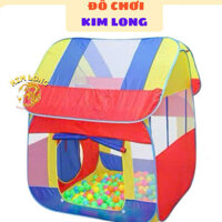 Lều chơi cho bé cỡ lớn 124cm x 105cm hình ngôi nhà - Lều tự bung cho bé chơi trong nhà và ngoài trời không gồm banh sẵn-