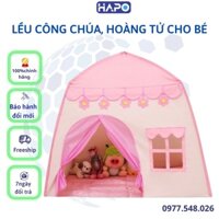 Lều Công Chúa Hoàng Tử Cắm Trại Cho Bé, Nha Leu Cho Be Hai Màu Xanh Hồng Tặng Kèm Đệm Hapo