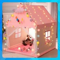 Lều công chúa hoàng tử KHUNG KIM  cho bé, lều trẻ em chơi trong nhà TẶNG KÈM ĐÈN ,chất vải dày dặn hàng chuẩn loại 1