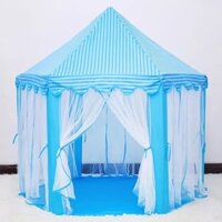 Lều công chúa hoàng tử - Lều ngủ cho bé - Nhà bóng công chúa cho bé có rèm (Màu xanh)