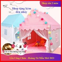 Lều Công Chúa Hoàng Tử [ TẶNG ĐÈN NHÁY] - Liều Cắm Trại Cho Bé Ngủ Chơi 2 màu xanh hồng