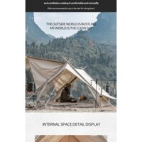 Lều cotton du lịch dáng chữ A có mái hiên che nắng Glamping Naturehike NH20ZP011