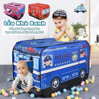 Lều đồ chơi xe cảnh sát, lều nhà banh đa năng gấp gọn cho bé vui chơi