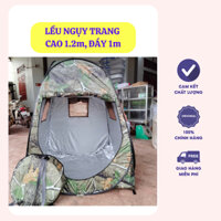 Lều du lịch - Lều bẫy chim màu ngụy trang lá cây khô tự bung cao 1,2m vuông đáy 1m