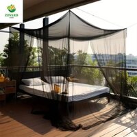 Lều giường chống côn trùng AEROT, Lưới chống muỗi gợi cảm bốn cửa thoáng khí, Lưới Polyester chống côn trùng gia đình Giường vuông tán giường cỡ King / Queen