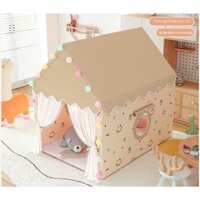 Lều trẻ em, lều lâu đài bé trai bé gái, lều ngủ cho bé có rèm che, khung nhựa abs, vải dù cao cấp Hoàn Thành