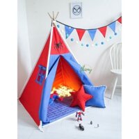 Lều vải cho bé trai Người Nhện Spider Man vải kaki cotton 100% đẹp cao cấp cọc gỗ tự nhiên an toàn cho trẻ Thiên Ý