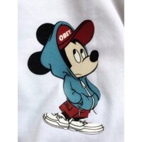 Leven áo thun Mickey cổ tròn tay lỡ form rông