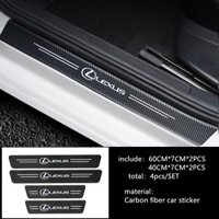 Lexus 4 Bước Bên Cửa Ô Tô Ngưỡng Sợi Carbon Miếng Dán Chống Đá Miếng Dán Bảo Vệ