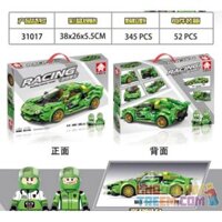 LEYI 31017 non Lego XE HURACAN GT3 PULL BACK bộ đồ chơi xếp lắp ráp ghép mô hình Racing Cuộc Đua 345 khối