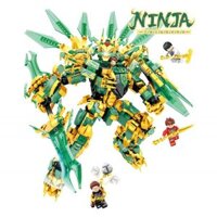 LEYI 68215 non Lego NINJA DOUBLE CHANGE MECHA NIRVANA RỒNG VÀNG HAI ĐẦU bộ đồ chơi xếp lắp ráp ghép mô hình The Lego Ninjago Movie Ninja Lốc Xoáy 1618 khối