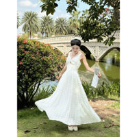 [LEYLA] - (Sẵn mút) Đầm winnie maxi đi biển hoặc dự tiệc sang trọng tùng xòe tôn dáng thời trang
