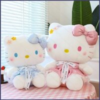 Lg 65cm Sanrio Hello Kitty Sang Trọng Búp Bê Quà Tặng Cho Bé Gái Trẻ Em Trang Trí Nhà Hoa Nơ Đầm Đồ Chơi Nhồi Bông Cho Trẻ Em