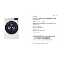 LG AI DD™ Máy giặt lồng ngang 9kg (trắng) FV1409S4W