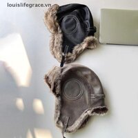Lgvn Unisex Aviator Bomber Trapper Mũ Lông Thú Giả Mũ Tuyết Có Nắp Tai Mùa Đông Mũ Ushanka HOT