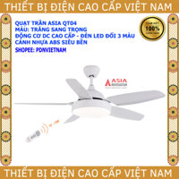 [L/H ĐỂ NHẬN MÃ GIẢM] Quạt trần 5 cánh ASIA QT04 TRẮNG SANG TRỌNG, có đèn led, điều khiển từ xa, động cơ DC cao cấp