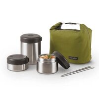 LHC8025SLV – Bộ Hộp Cơm Giữ Nhiệt LocknLock Mushroom – Gồm 3 hộp 460ml, 280ml, 420ml – Màu Bạc