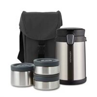 LHC8034 – Bộ hộp cơm giữ nhiệt Lock&Lock Easy Take bằng thép không gỉ 2L, 420ml*2, 720ml*1, bộ muỗng và nĩa*1, túi đựng*1 – 2 Màu (màu xám đậm, màu đỏ)