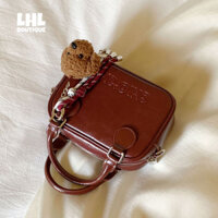 LHL BOUTIQUE Nanfeng Túi gối đựng trà màu đen rượu rum bằng da chio2nd Túi Xách Nữ Mới Túi Đưa Thư Đeo Vai *-& *