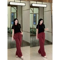 LHTK47_ BỘ NỮ ÁO BODY ĐEN QUẦN KẺ ĐỎ SUÔNG