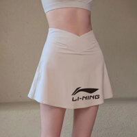 Li Ning Váy Thể Thao 2024 Mới Nhanh Khô Váy Cầu Lông Thể Thao Váy Cao Cấp Chống Eo Quần Short Tập Yoga Quần Áo Chạy Bộ Thể Dục Váy Tennis