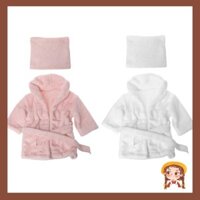 Li Photography Áo choàng tắm mới cho bé Khăn tắm màu trơn ấm áp Áo choàng có mũ trùm đầu cho bé