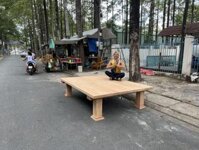 Li Văng – Phản Gõ Đỏ 3 Tấm Nguyên Khối Kèm Chân Trụ Đặc Nguyên Khối