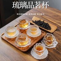 Li Ziqi cùng phong cách Nhật Bản cốc thủy tinh đông lạnh bộ trà thủy tinh bộ trà nhỏ cốc chủ