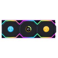 Lian Li UNI FAN SL Wireless LCD 120 Triple Black Fan (12SLLCD1W3B) – 3x 120mm fans, 1.6″ LCD Display, 2.4 GHz Wireless Signal for RGB & Fan Control