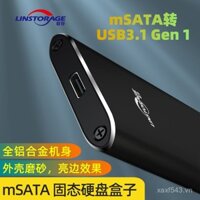 LianCun Bộ chuyển đổi ổ cứng di động mSATA sang USB 3.1, hộp đựng ổ cứng mini SSD, đầu đọc ổ cứng thể rắn