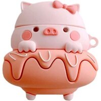 Liangnv Nhân Vật Dễ Thương Nơ Lợn Donut Thiết Kế Vỏ Không Khí Bao Trẻ Em Thanh Thiếu Niên Bé Gái Hoạt Hình Tai Nghe Không Dây Silicon Mềm Bảo Vệ Chống Sốc Compat