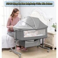 Libishop - Giường Nôi Di Động BabyBecky Phiên Bản Deluxe Cao Cấp Màn Che Chống Muỗi, Đu Đưa Cho Bé Ngủ