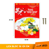 Lịch Bloc Siêu Đại Lỡ 2023 Khai Xuân Như Ý có tem niêm yết khổ giấy 1624