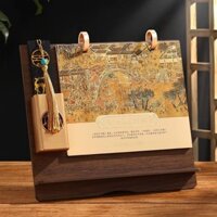 Lịch Để Bàn Bằng Gỗ 2025 Mới Đựng Bút Đa Năng Lưu Trữ Văn Phòng Sáng Tạo Để Bàn Trang Trí