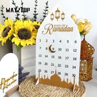 Lịch đếm ngược WAY2TOP, Lịch Ramadan Ngôi sao DIY, Lâu đài Hồi giáo Eid Mubarak Trang trí máy tính để bàn Lễ hội mặt trăng