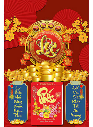 Lịch gỗ treo tường Laminate 2022 Chữ Lộc