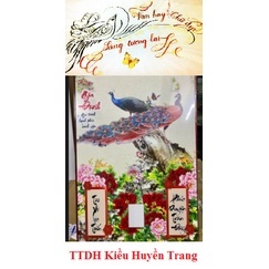 Lịch gỗ treo tường Laminate 2022 Chim Công 03