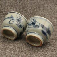 Lịch Ming Wan Màu Xanh Trắng Nhân Vật Họa Tiết Cốc (Cặp) Cổ Đồ Trang Trí Sứ Bộ Sưu Tập Lịch Ming Wan Màu Xanh Trắng Nhân Vật Họa Tiết Cốc (Đôi) Bộ Sưu Tập Đồ Trang Trí Bằng Sứ Cổ 3.3