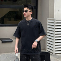 Lịch phong cách mới mm6 Áo thun ngắn tay đau khổ công nghiệp nặng nề, Unisex UKDY