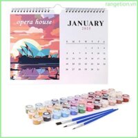 Lịch RAN 2025 Lịch treo tường Lịch vẽ tay với bàn chải và lịch treo phong cảnh quốc gia sơn Acrylic