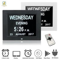 Lịch SAIN Bàn ngày chữ cái lớn Đồng hồ báo thức màn hình LCD chứng mất trí lớn
