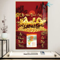 Lịch TẾT tráng gương 2025 - Lịch tết treo tường Mã Đáo Thành Công Bìa 30x40cm - Tặng Kèm Bloc 10,5x14,5cm- Bo viền cacấp