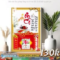 Lịch tráng gương Laminate treo trang trí - lich tet thu phap thay co tri an 28 10 2022 quyen