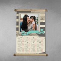 Lịch Treo Tường 1 Tờ Nẹp Gỗ size 60x40cm Cá Nhân Hóa, In Ảnh Bé, Ảnh Gia Đình năm 2025, trang trí phòng, nhà cửa
