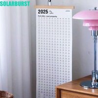 Lịch treo tường SOLARBURST, Khung gỗ Hình chữ nhật Lịch treo tường 2025, Treo giấy tiện lợi Lịch trình tự kỷ luật Công cụ lập kế hoạch Trang trí nội thất văn phòng