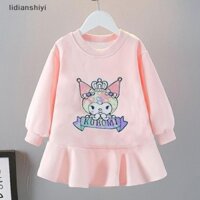 [Lid] Váy dễ thương mùa thu đông cho bé gái Váy len thời trang trẻ em Váy công chúa hoạt hình Hàn Quốc Quần áo trẻ em [VN]