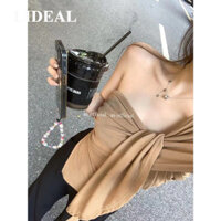 LIDEAL Áo 2 dây áo ba lỗ Thời trang hàn quốc chic Phong cách Gợi cảm tráng lệ WCS2430I33 45Z241104