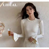 LIDEAL áo len cardigan áo khoác cardigan Trendy Comfortable Thể thao Dễ thương WMY2491GN5 45Z241104